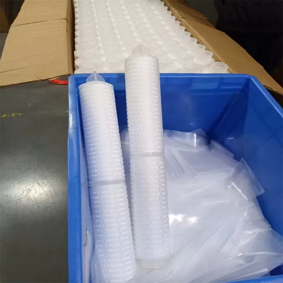 Cartucho de filtro de água de alto fluxo plissado de 40